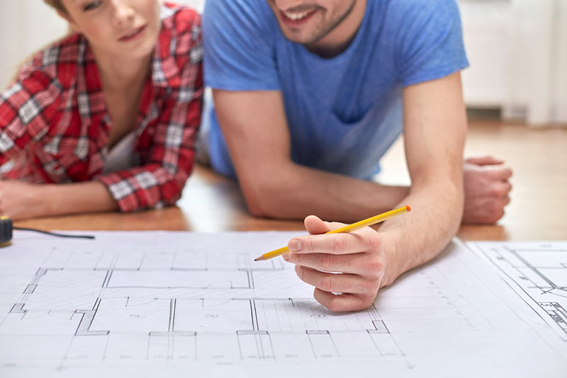 Couple planning a renovation.