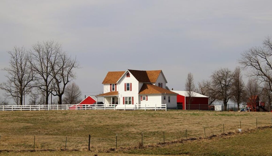 A farm house in rural Kansas