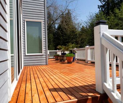 Beautifully stained backyard deck